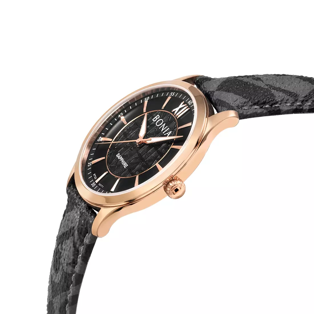Jam Tangan Pria Bonia Monogram Black B10771-1633 Original