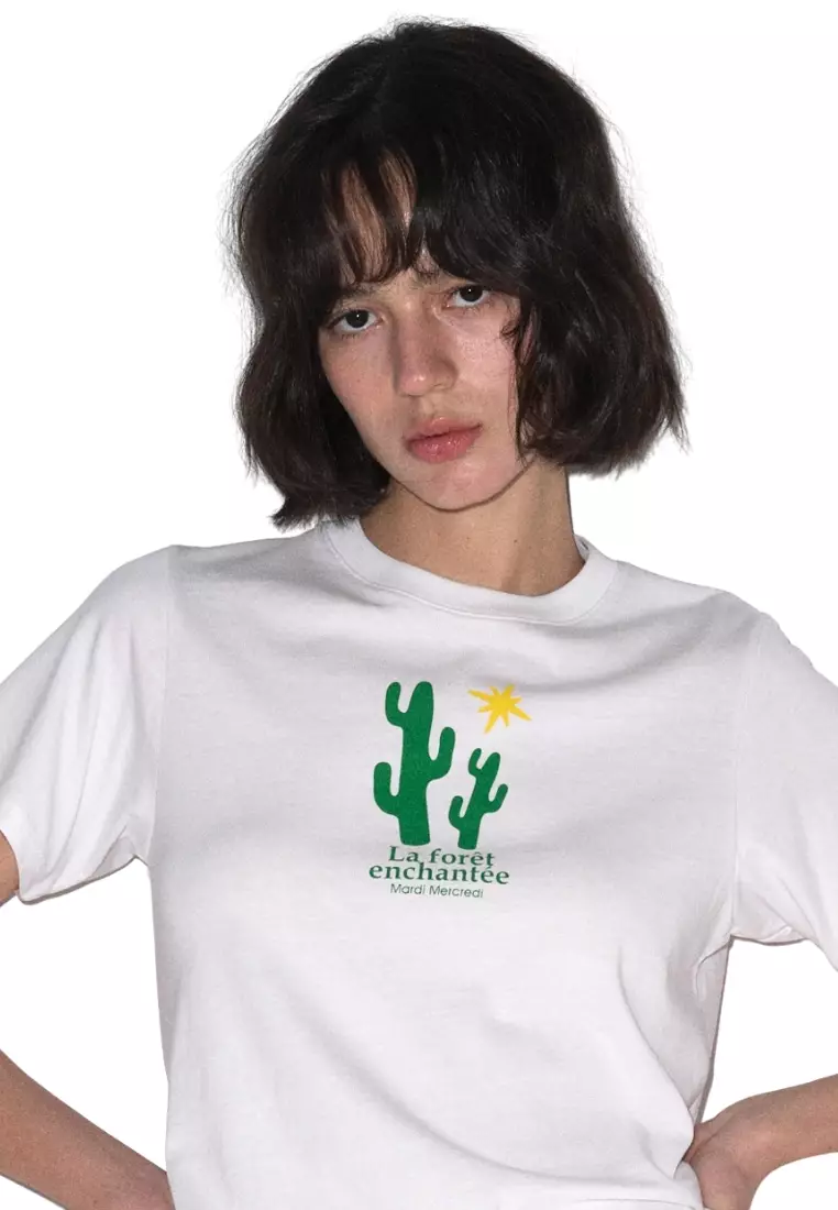 Slim TShirt Enchantee - Cacti White