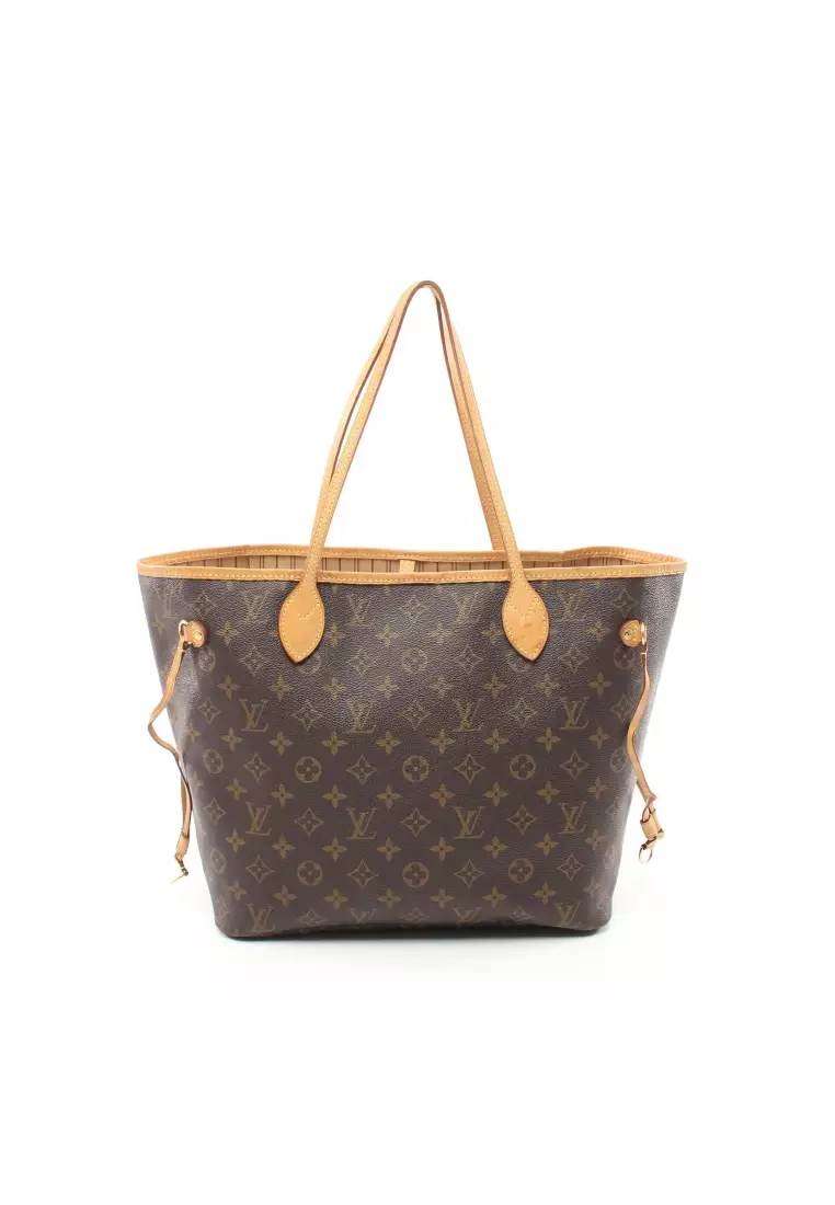 Louis Vuitton Neverfull MM Tote Monogram Shoulder Handbag Brown