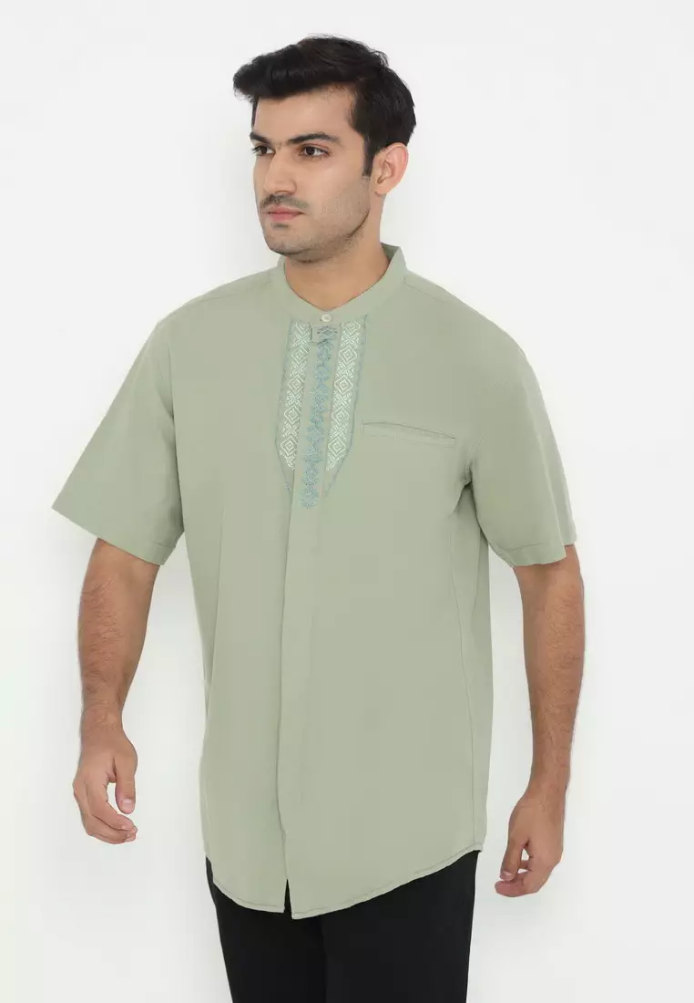 POLICE Kemeja Koko Border Regular Fit Pria