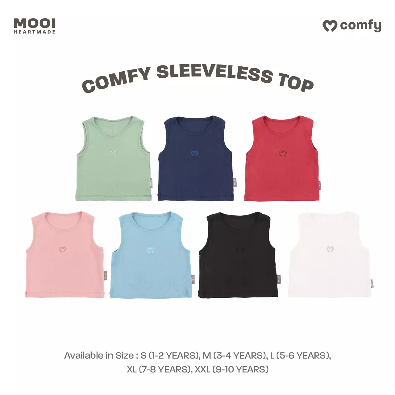 Mooi Atasan Anak Perempuan Comfy Sleeveless Top - Sky Blue