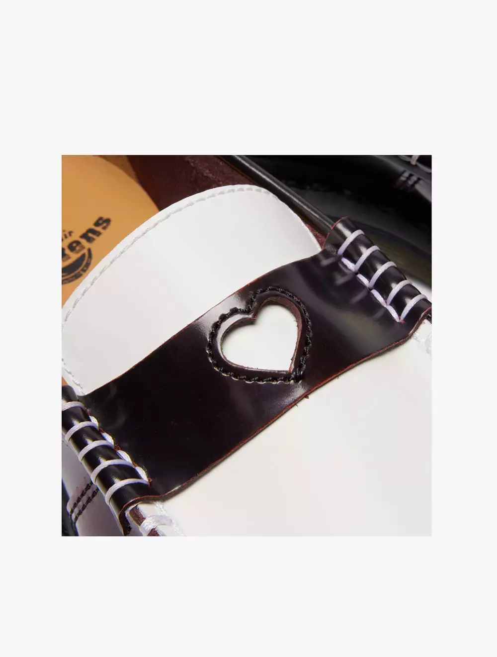 Dr. Martens Penton Heart Loafer Cherry Red White Arcadia Smooth