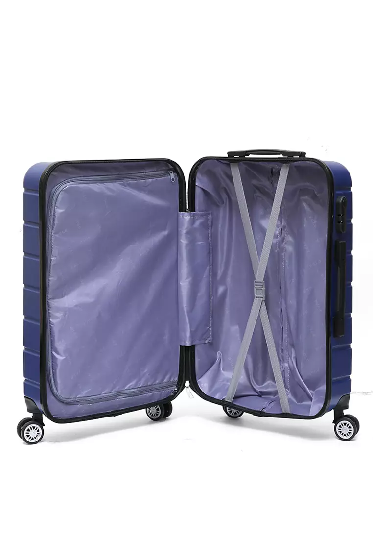 Austin Koper Hardcase Unisex Size 24 Inch Large Compartment Suitcase Combination Lock Material ABS+PVC Coated ORIGINAL - Blue