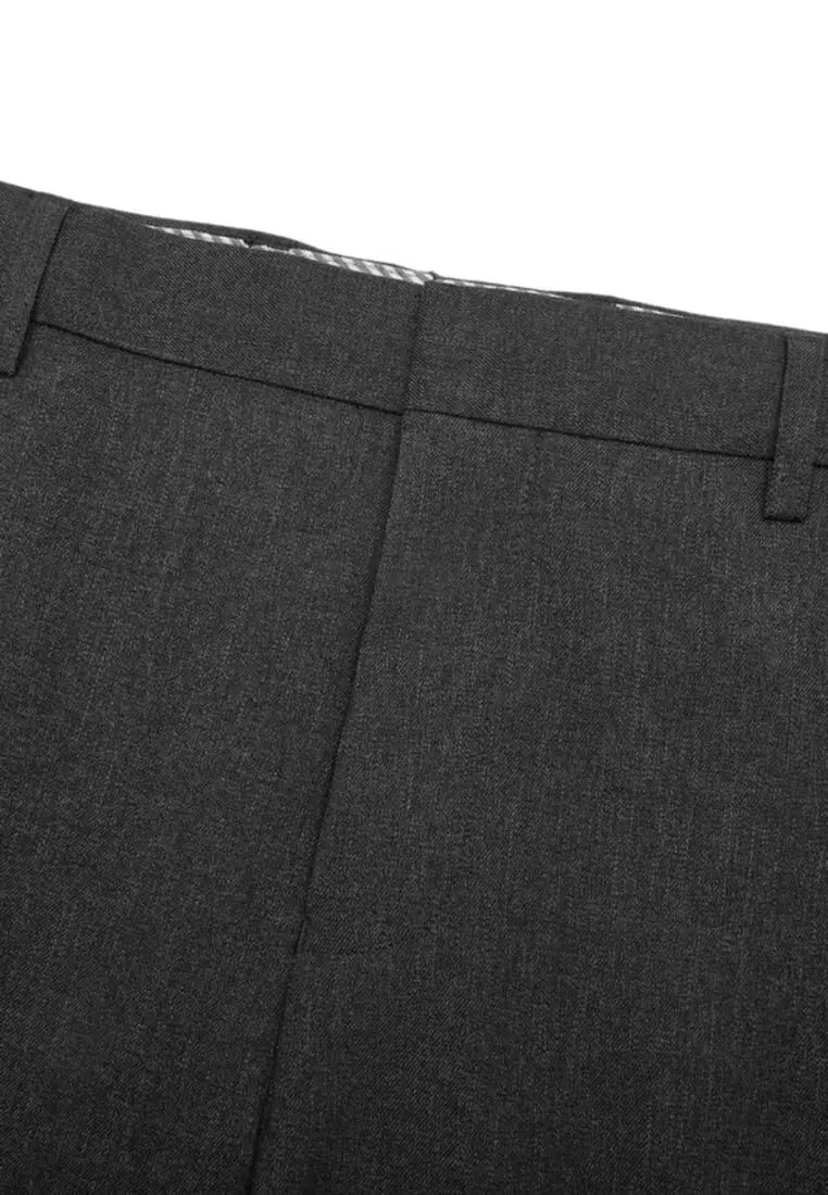 Teflon Smart Fit Twill Suit Pants with Elastic Waist Band