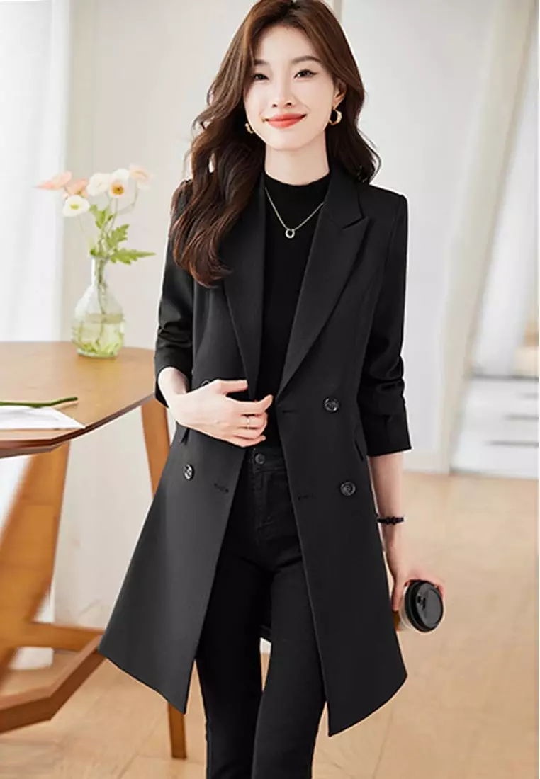 Trench Extra Long Womens Blazer Trench Coat Blazer Long Jacket