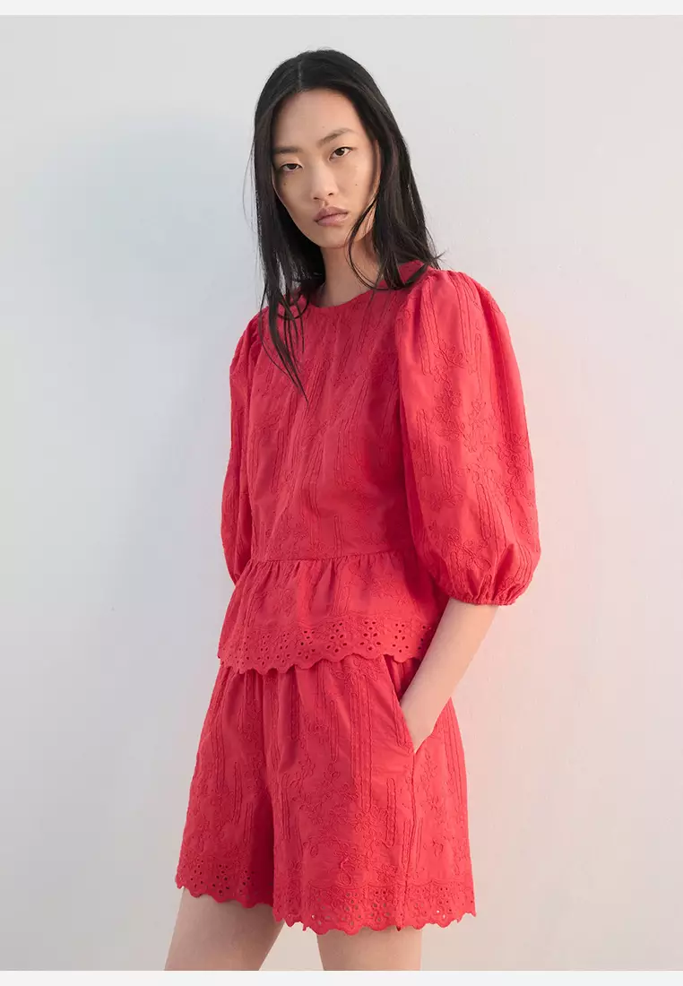 Floral Embroidered Shorts