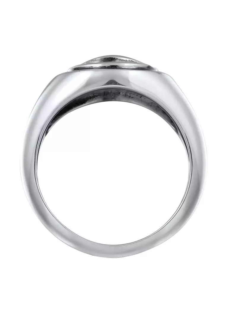 EXCLUSIVE Cincin Perhiasan Perak 925 Pria Evil Eye Signet