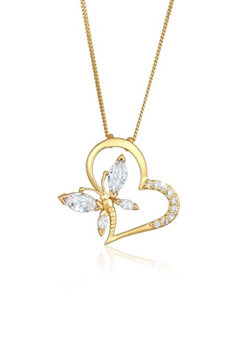 Elli Germany gold Perhiasan Wanita Perak Asli - Silver Kalung Heart Gold-Plated 4361EACFBB9470GS_1
