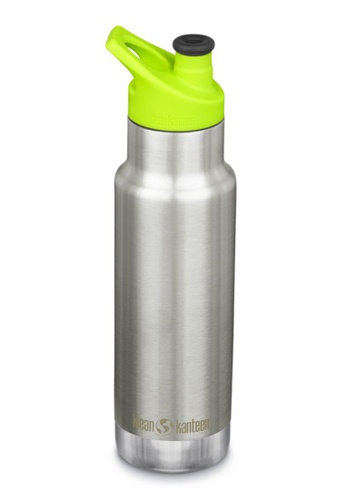 Klean Kanteen silver Klean Kanteen Insulated Kid Classic 12oz Water Bottle (w Kid Sport Cap) V2 (Brushed Stainless) 6B013AC3844433GS_1