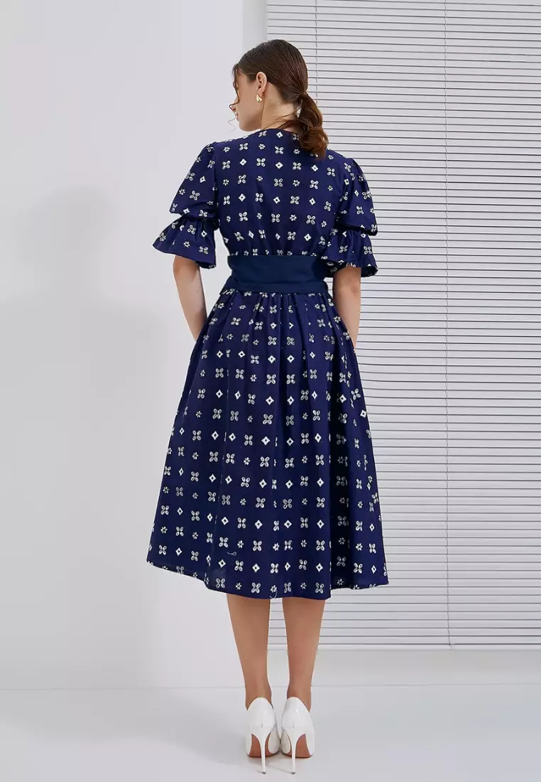 Nayara Dress Batik Nara Navy