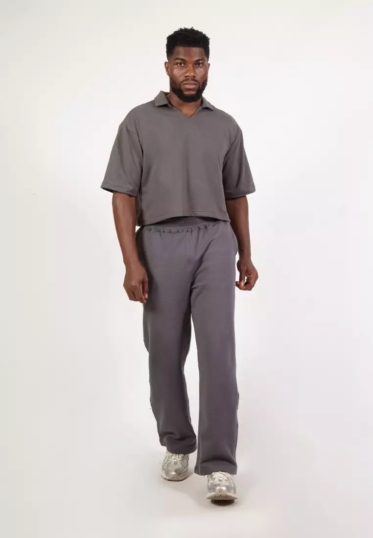 VEDECI X OCWA JD SPORTY CROP POLO SHIRT ASH GREY