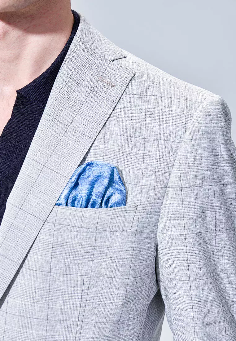 Light Grey Check Slim Suit