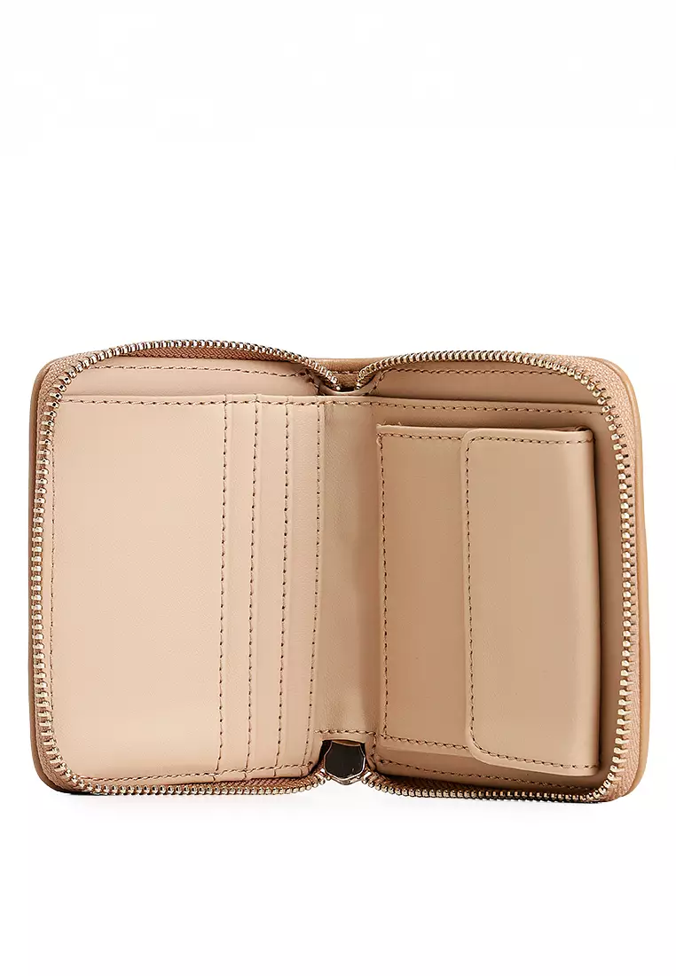 GUESS Laurel SLG Large Zip Around Wallet L Bone Logo