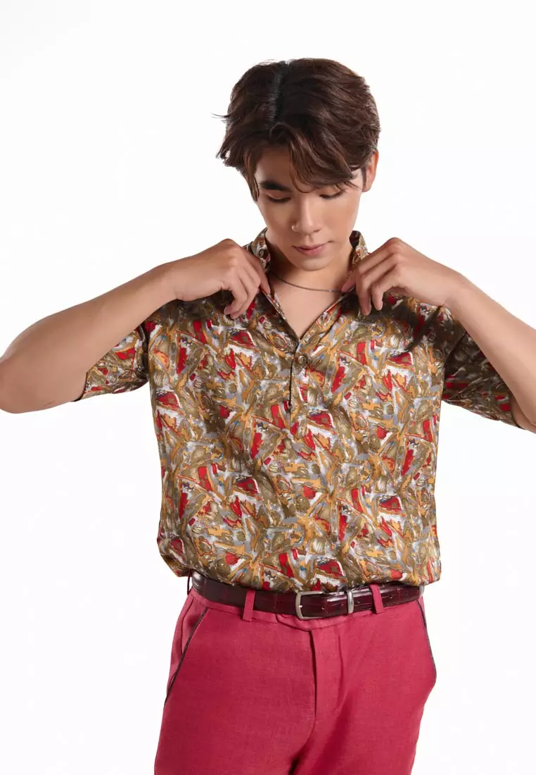 Men 's Mandarin Collar Shirt