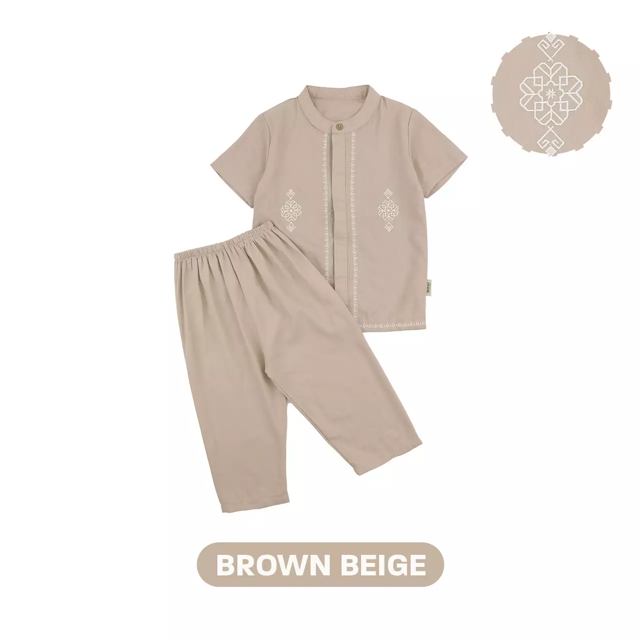 Mooi Arham Koko Set Setelan Koko Anak Raya Collection Basic Series 2026 - Brown Beige