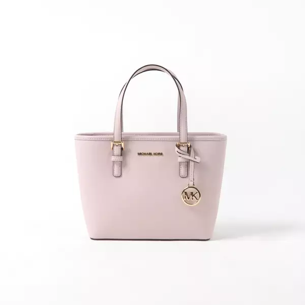 Tas MICHAEL KORS JET SET GHW TEXT PINK MINI TOTE BAG WITH LS 100% ORIGINAL