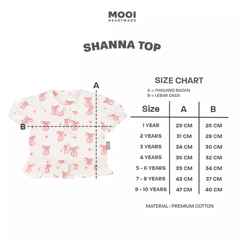 Mooi Atasan Anak Perempuan Shanna Top - Butter Cream