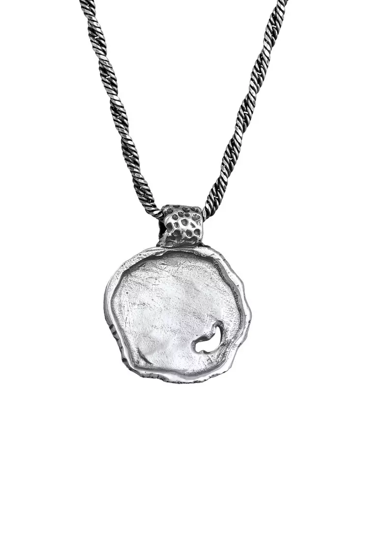 EXCLUSIVE Kalung Perhiasan Perak 925 Pria Coin Pendant Cross Ancient Oxidized