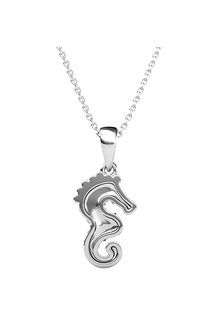 Seahorse Pendant WG - Kalung Crystal Swarovski by Her Jewellery
