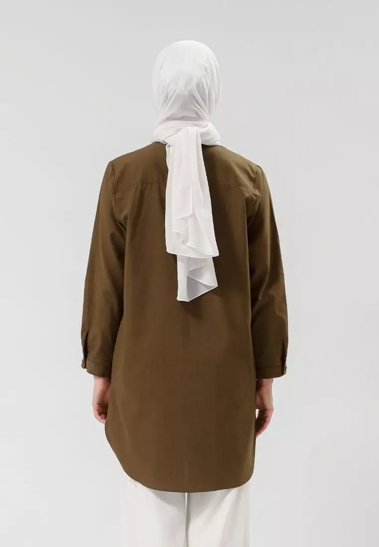 Urban Exchange Nikola Green Army Shirt - Atasan Kemeja Tunik Green Army