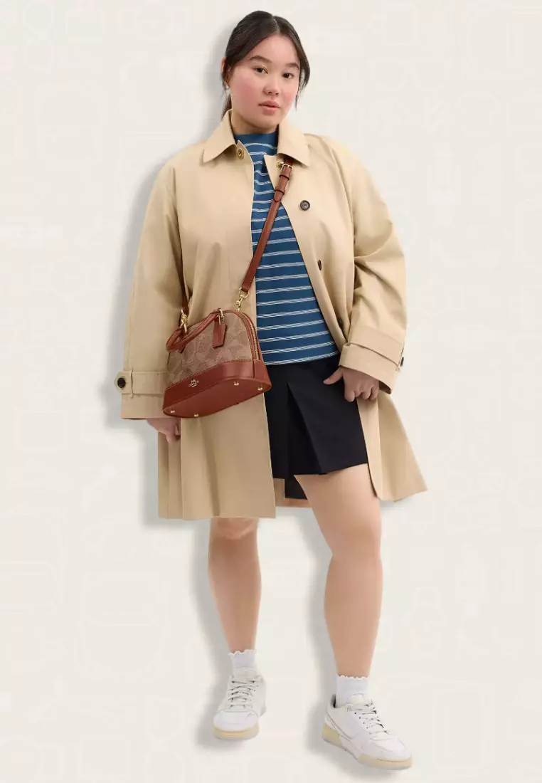 Coach Sabrina Satchel Bag In Signature Canvas Tan Caramel