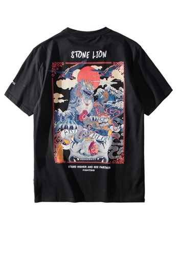HAPPY FRIDAYS black Unicorn Printed Short T-shirt NPH-SH208 8BBADAAC345249GS_1