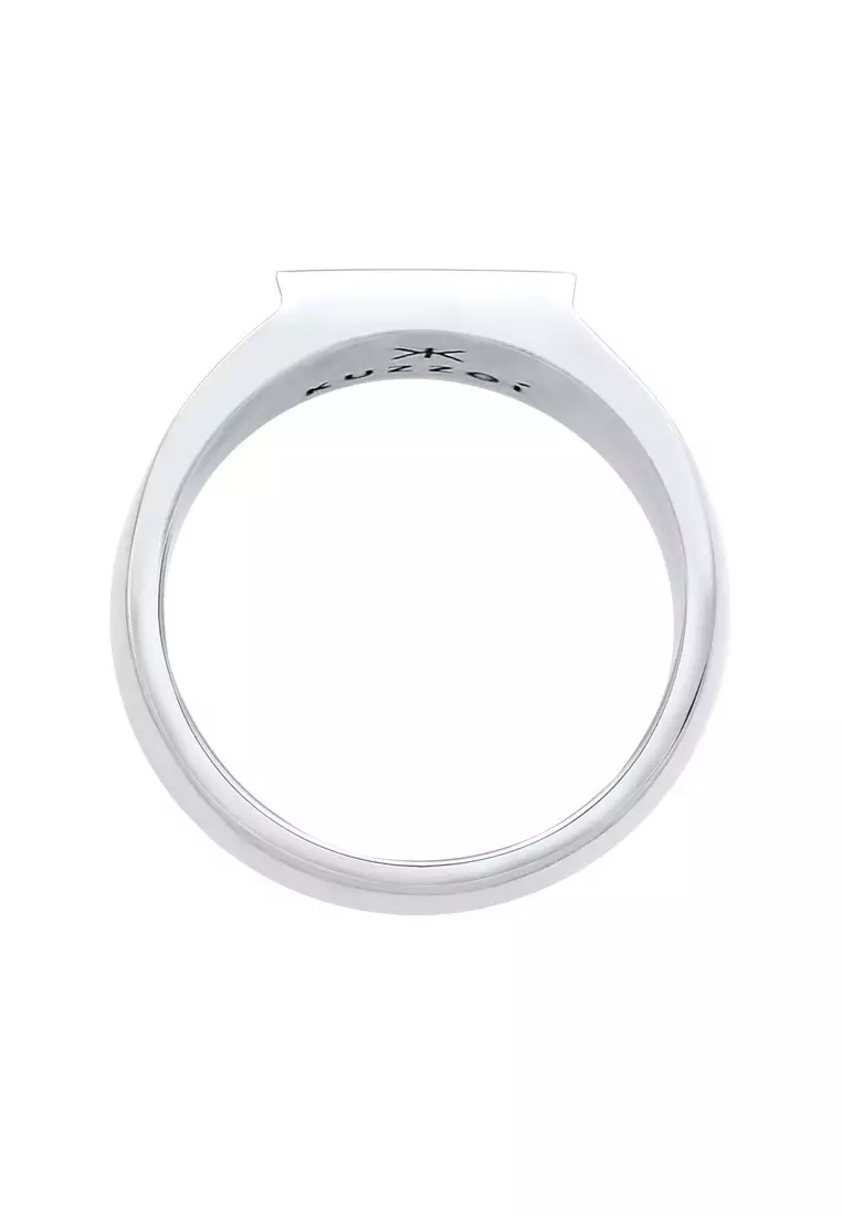 EXCLUSIVE Cincin Perhiasan Perak 925 Pria Signet Rectangle Basic