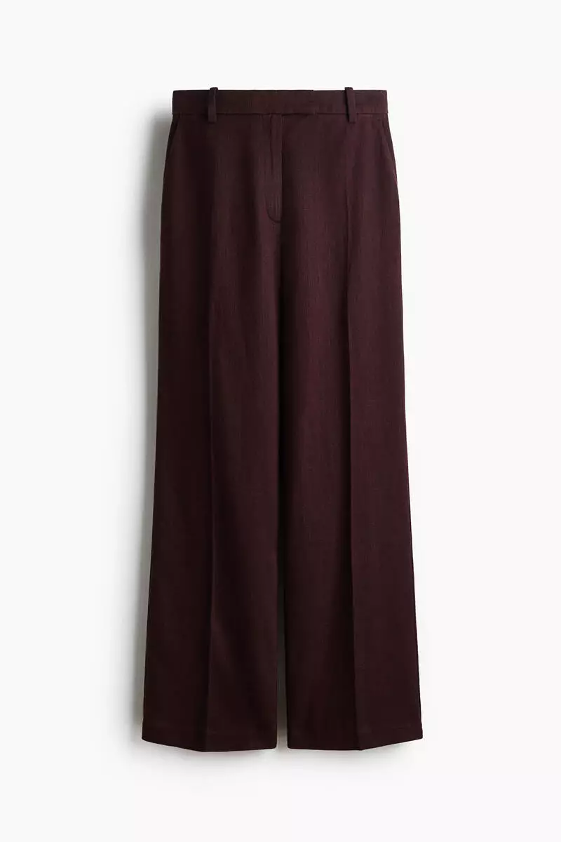 Linen-blend tailored trousers