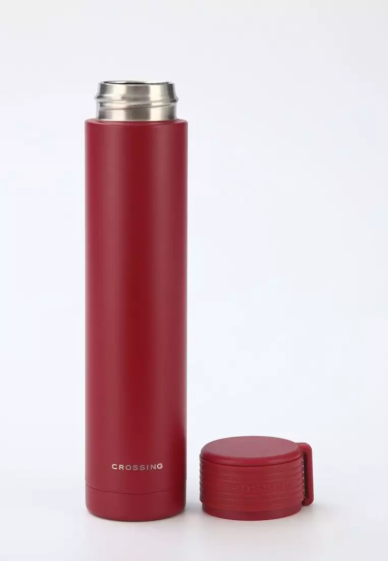 Crossing Compact Slim Insulated S/S Bottle 250ml - Burgundy