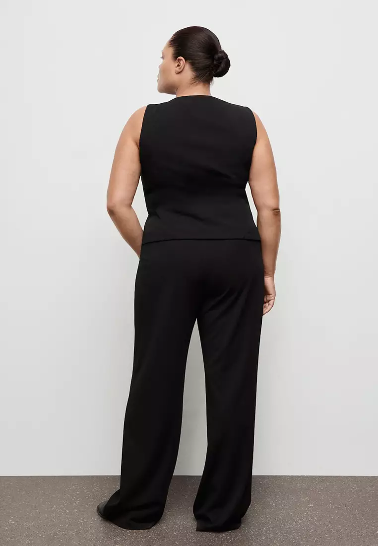 Straight Low-Rise Suit Trousers