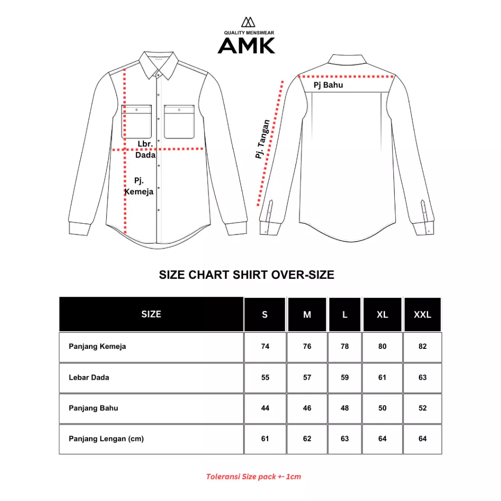 AMK Kemeja Polos Oversize Lengan Panjang SHS GIANT L/S Khaki