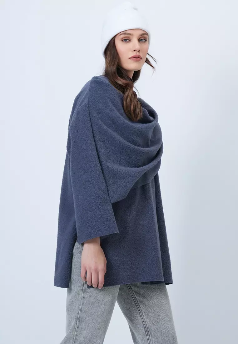 Shawl Detailed Fleece Jacket