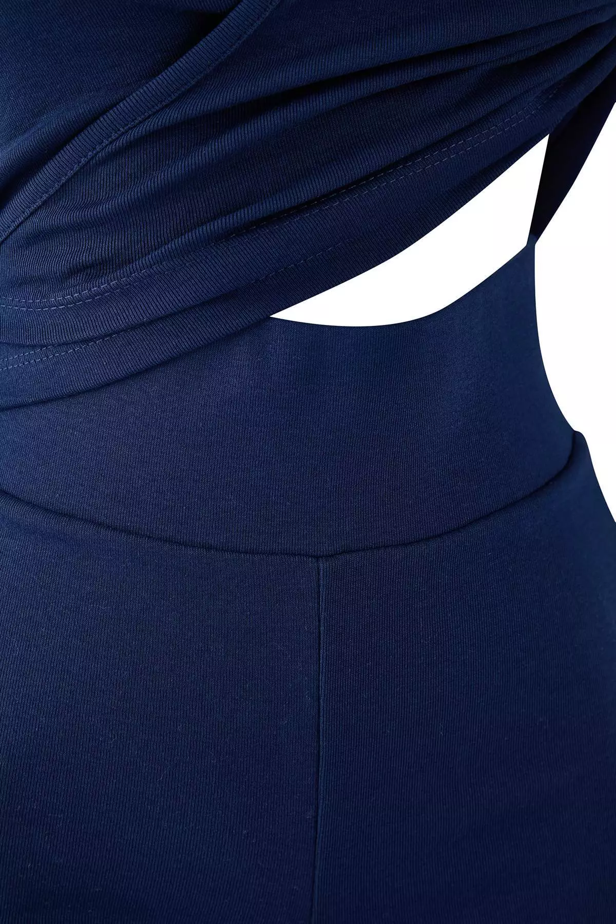 Navy Blue Double Breasted Closure Bodycon Long Sleeve Stretchy Knitted Bottom-Top Set Twoaw26Au29