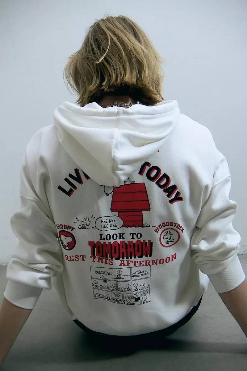 White on sale hoodie h&m