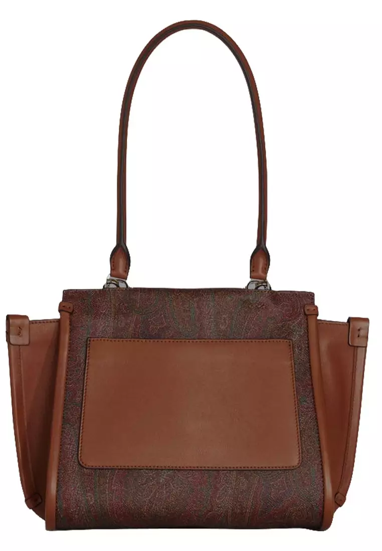 Etro Crown Me Shoulder Bag Suede Leather Rust Red