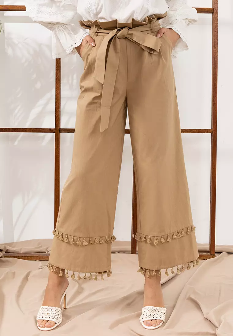 Buy Zalia Organic Cotton Paper Bag Pants Online | ZALORA Malaysia