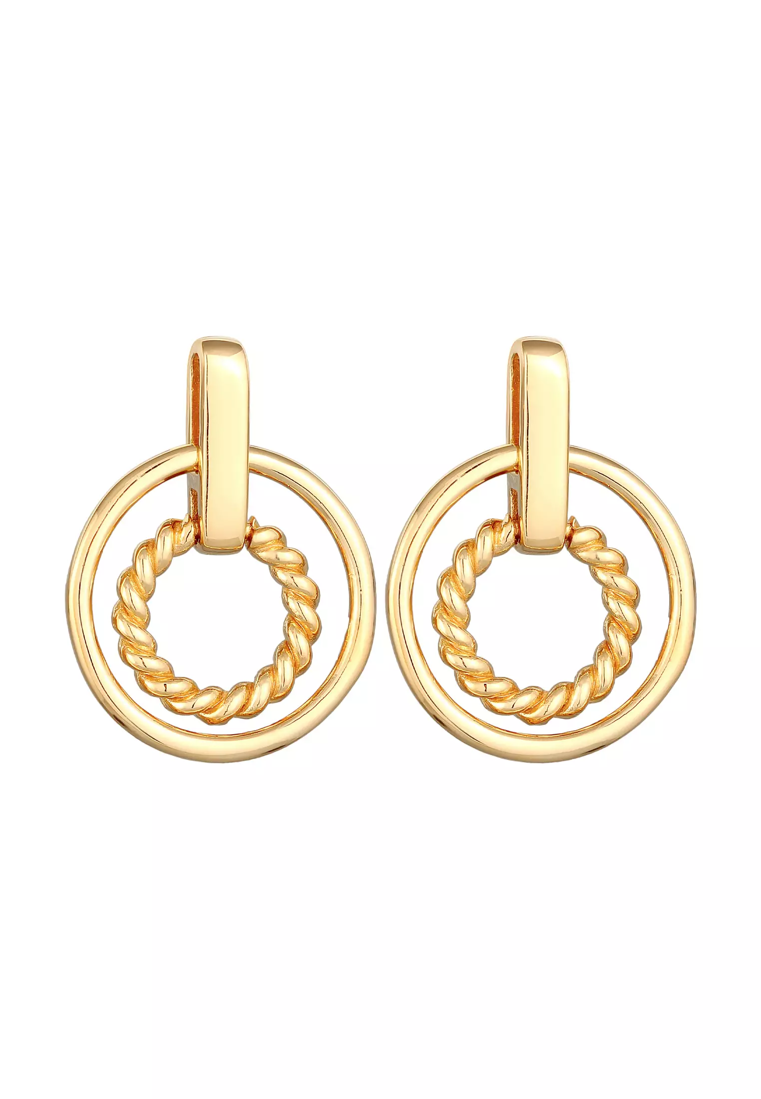 Earrings Stud Earrings Round Circle Twisted Gold Plated