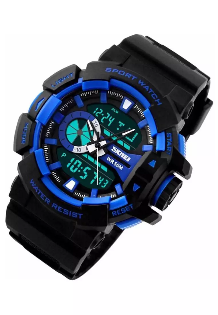 Jam Tangan Sport Watch Digital Analog Pria Strap Tali Material PU Anti Air 50m ORIGINAL - SS67