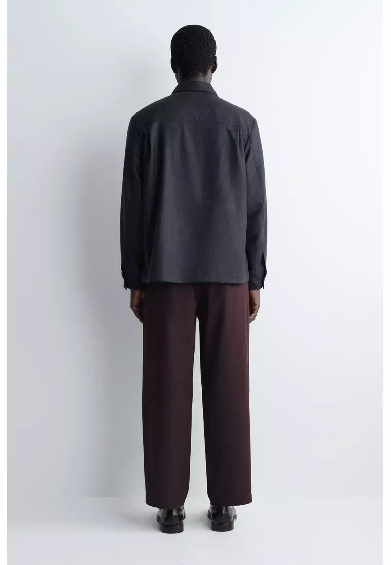 CROPPED COTTON RELAXED-FIT STRAIGHT-LEG TROUSERS