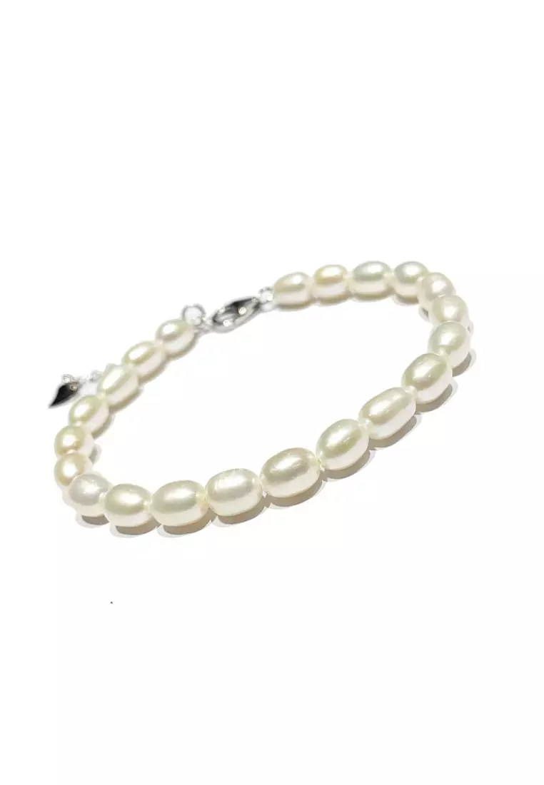 White hot sale pearl bracelet