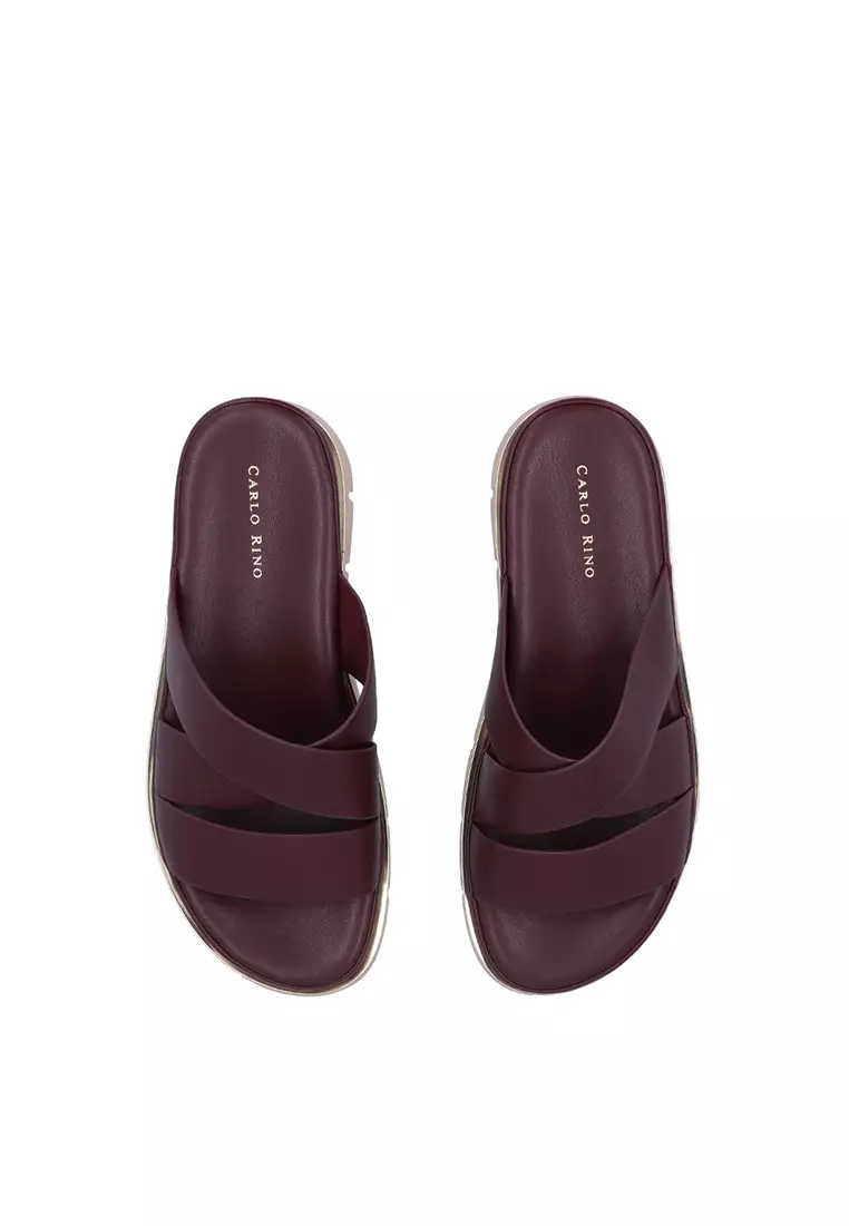 Maroon Mia Strappy Sandals