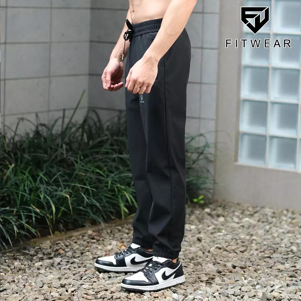 Fitwear Jogger Olahraga Pria ANTHONY STRETCH DRYFIT POCKET - BLACK