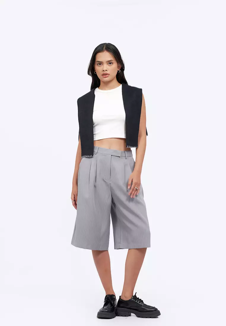 Regular Fit Stripes Bermuda Shorts