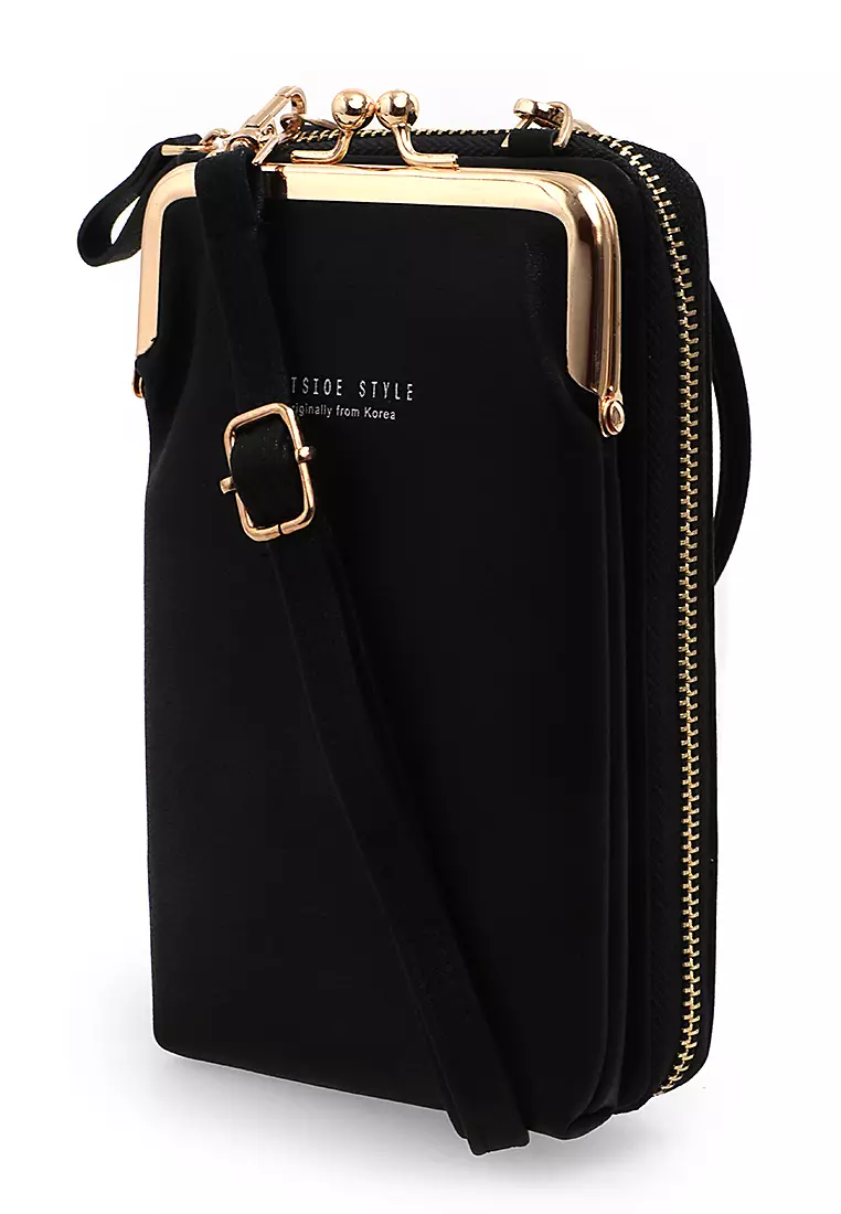 Werlyn Slingbag Tas Selempang Kulit Wanita Mini Crossbody Shoulder Bag Many Slot Material Leather ORIGINAL - Black