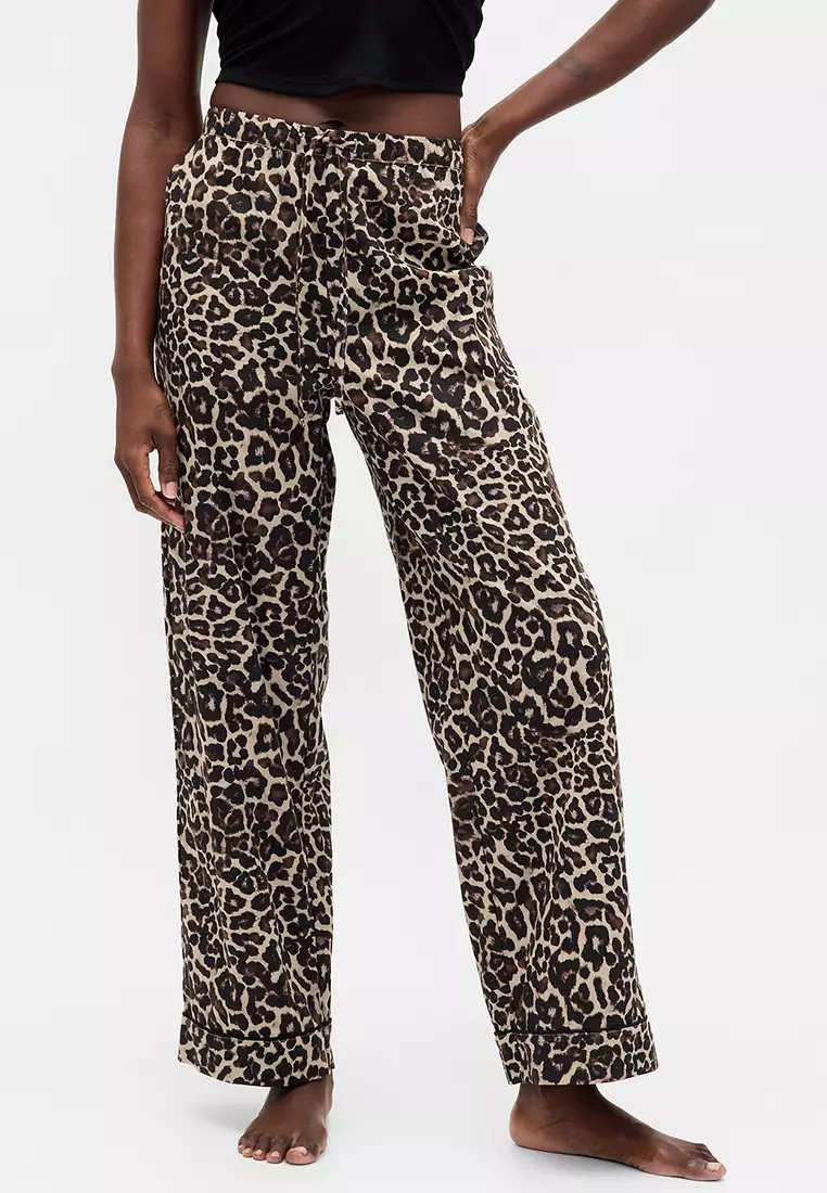 Leopard Poplin Pyjama Pants