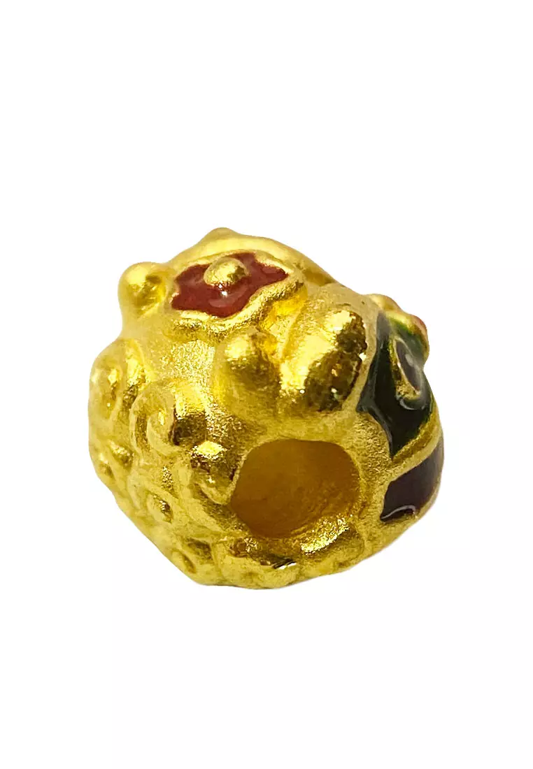 LITZ 999 (24K) Gold Lion Dance Charm 醒狮 EPC1049 (0.52g+/-)