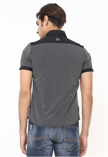 Jual LGS Slim Fit Kemeja Fashion Motif Salur Halus 