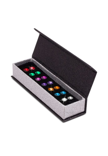 Krystal Couture multi KRYSTAL COUTURE Boxed 7 Pairs Mult Color Apex Studs Set Embellished with Swarovski® crystals-White Gold/Multicolour 19F05ACBA36C3CGS_1