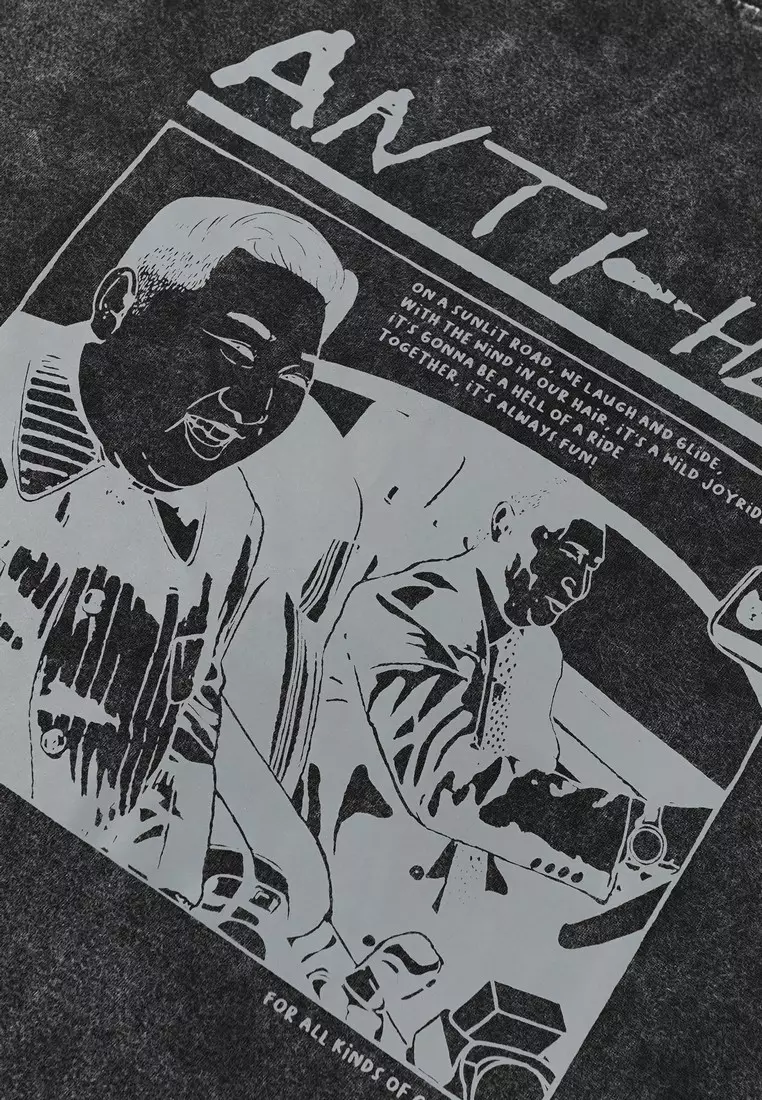 Moutley Men's T-Shirt Short Sleeve Oversized Fit Cotton 16s Anti Hero OL-210725