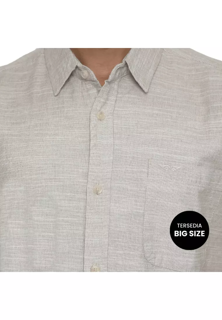 RBJ Kemeja Polos Cotton Olive Regular Fit Pria